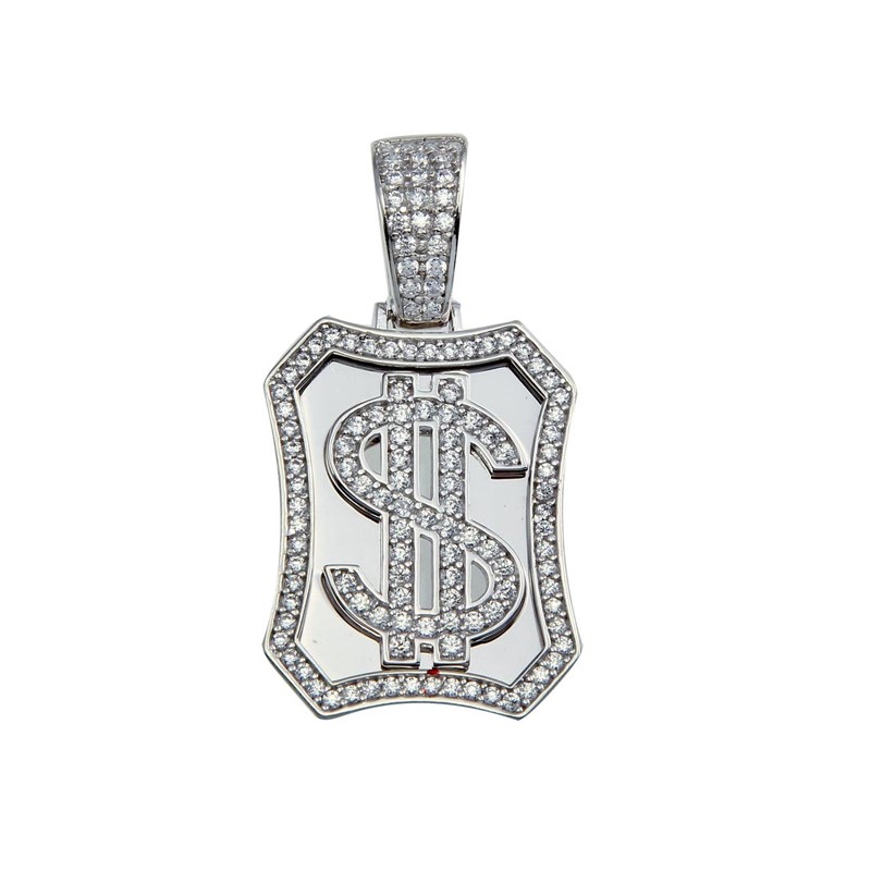 Mens Plated Dollar Sign Pendant