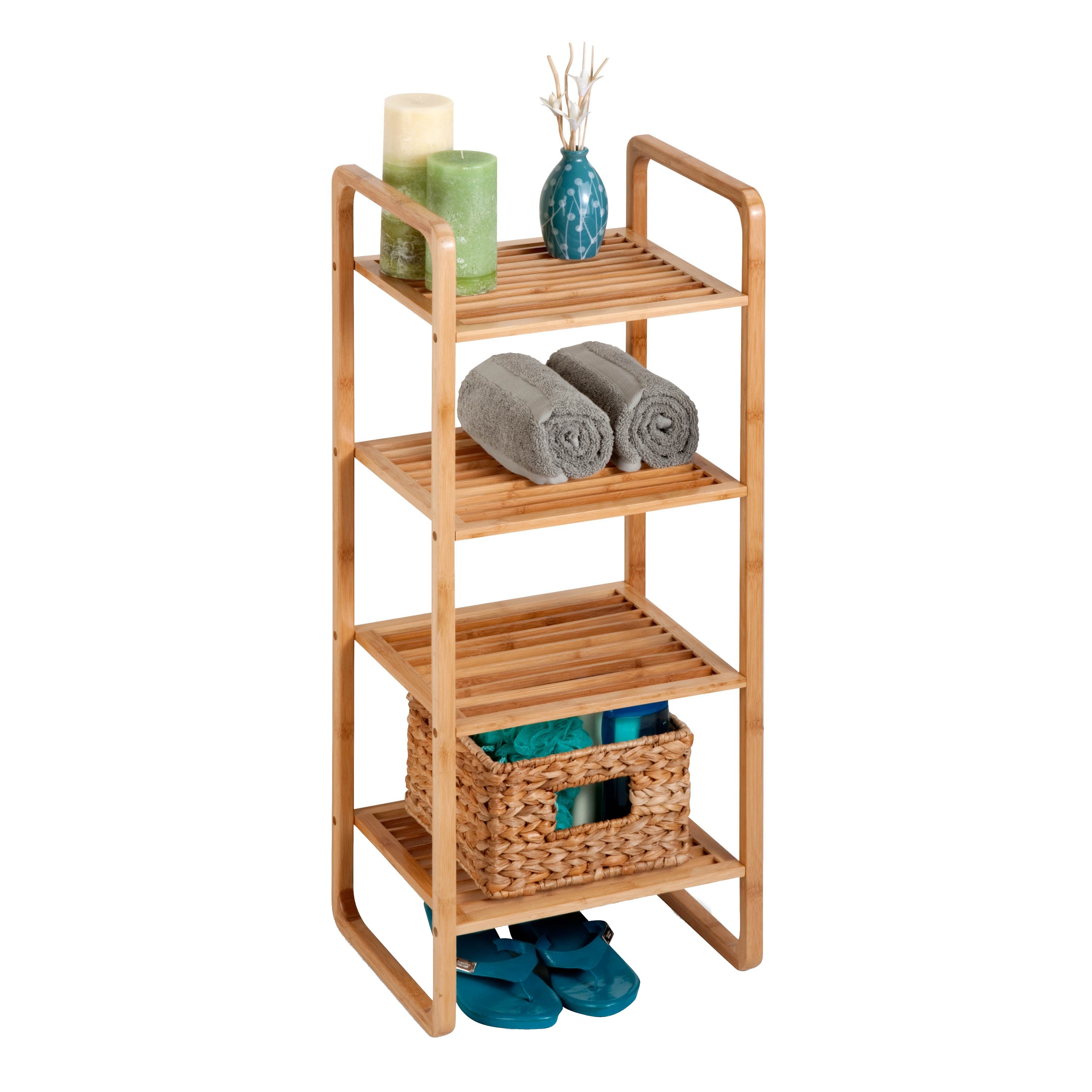 Nature Bamboo 4-Tier Vertical Shelf