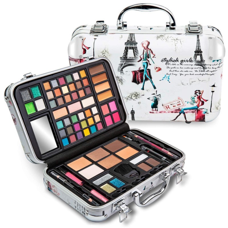 Makeup Kit Set, 74-Piece Makeup Set with Case and Carrying Handle (Paris Case)