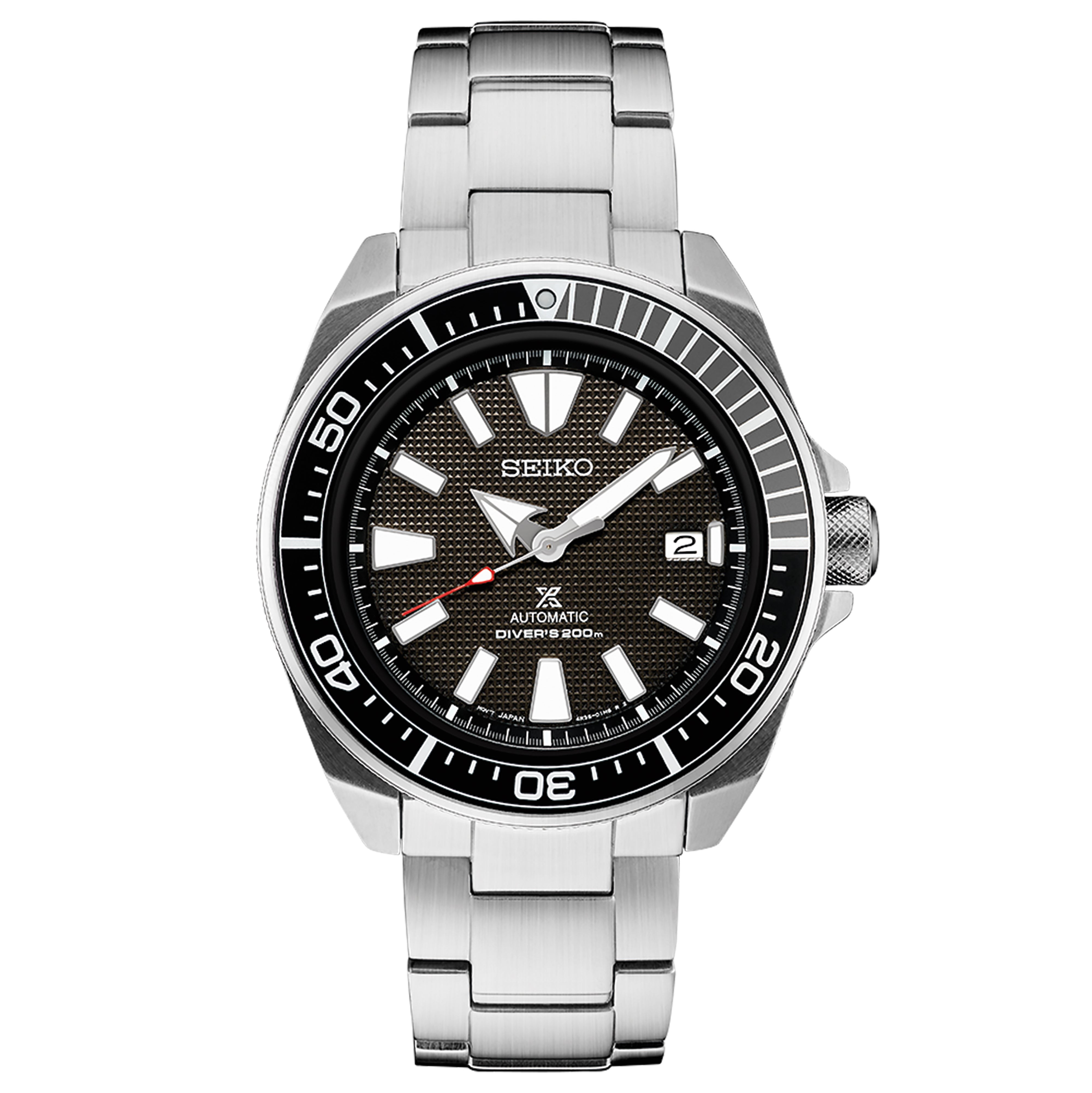 Mens Prospex Auto Diver Black & Silver Stainless Steel Watch Black Dial