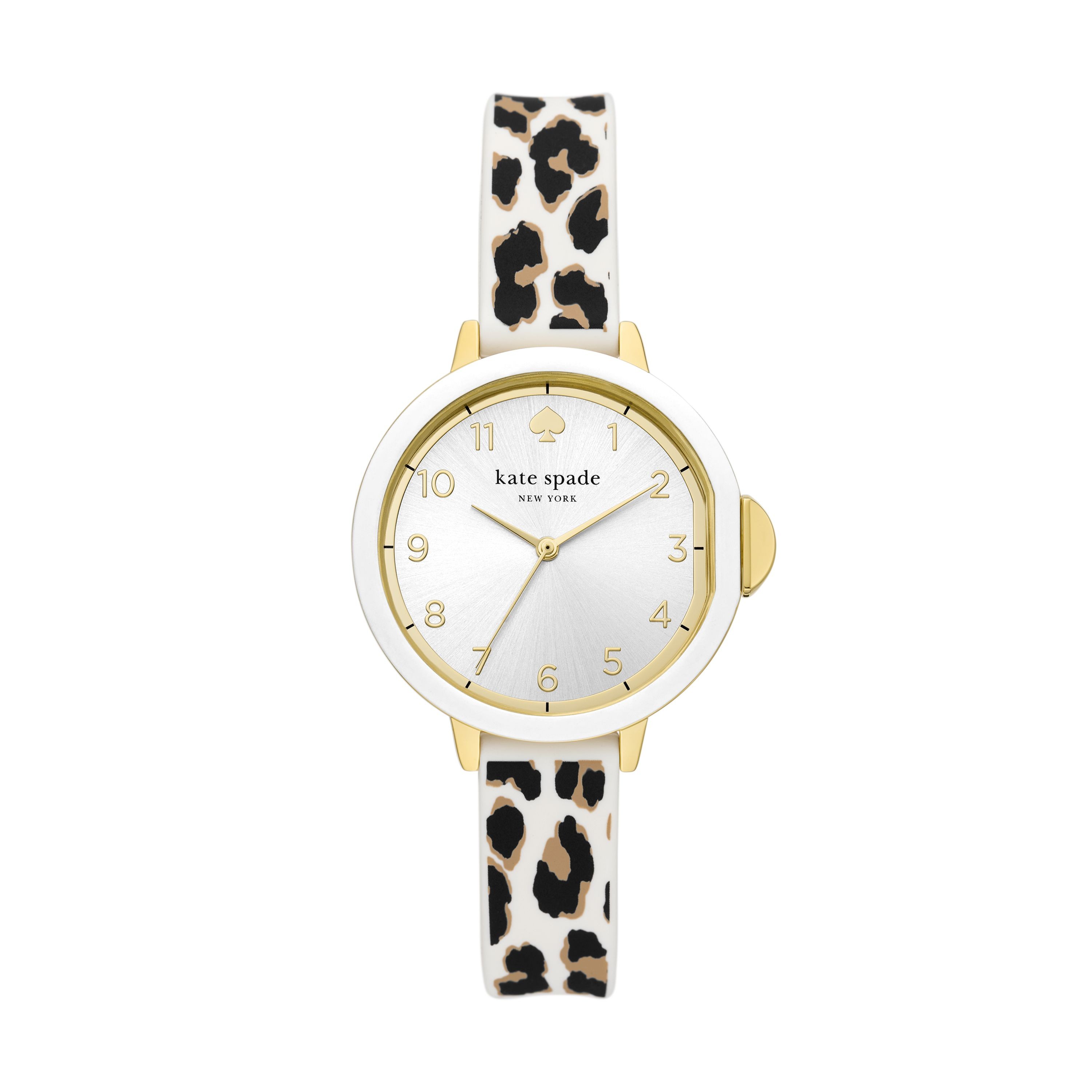 New York Park Row Three-Hand Leopard Silicone Watch