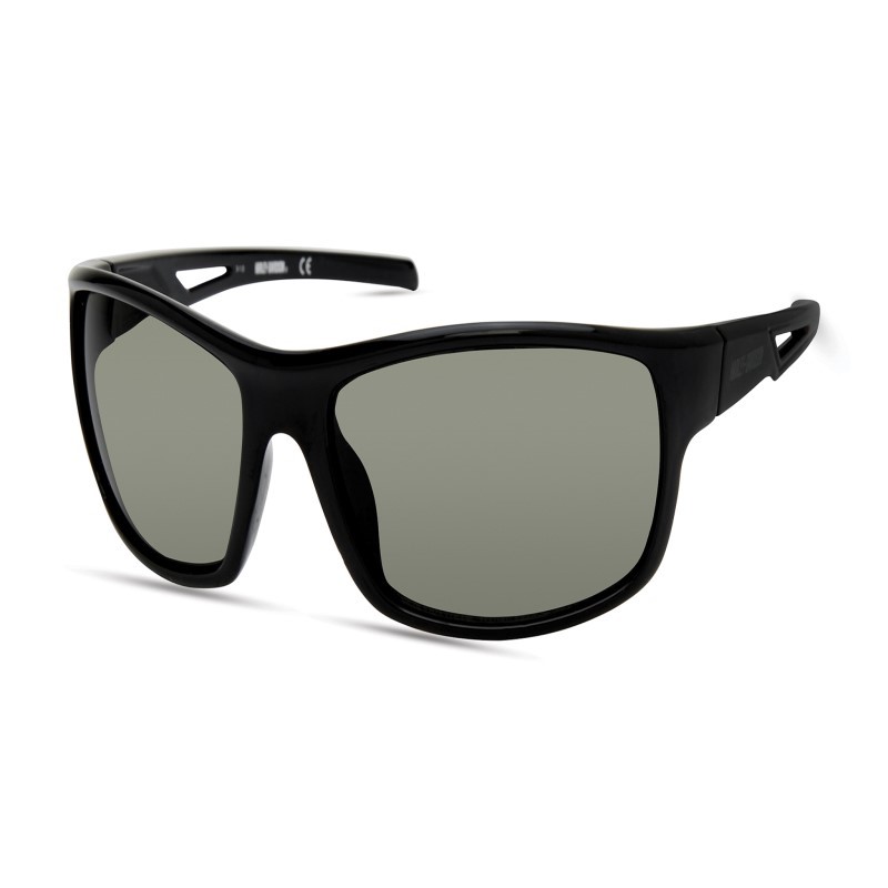 Mens Sport Sunglasses - (Black Frame with Green Lenses)