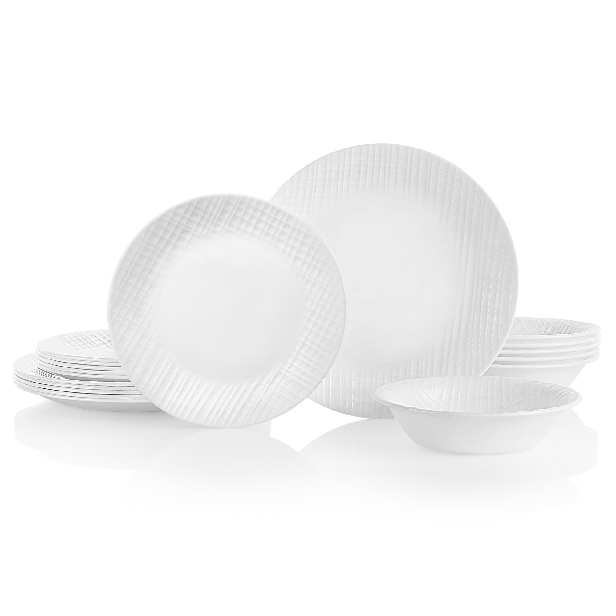 Linen Weave 18pc Dinnerware Set