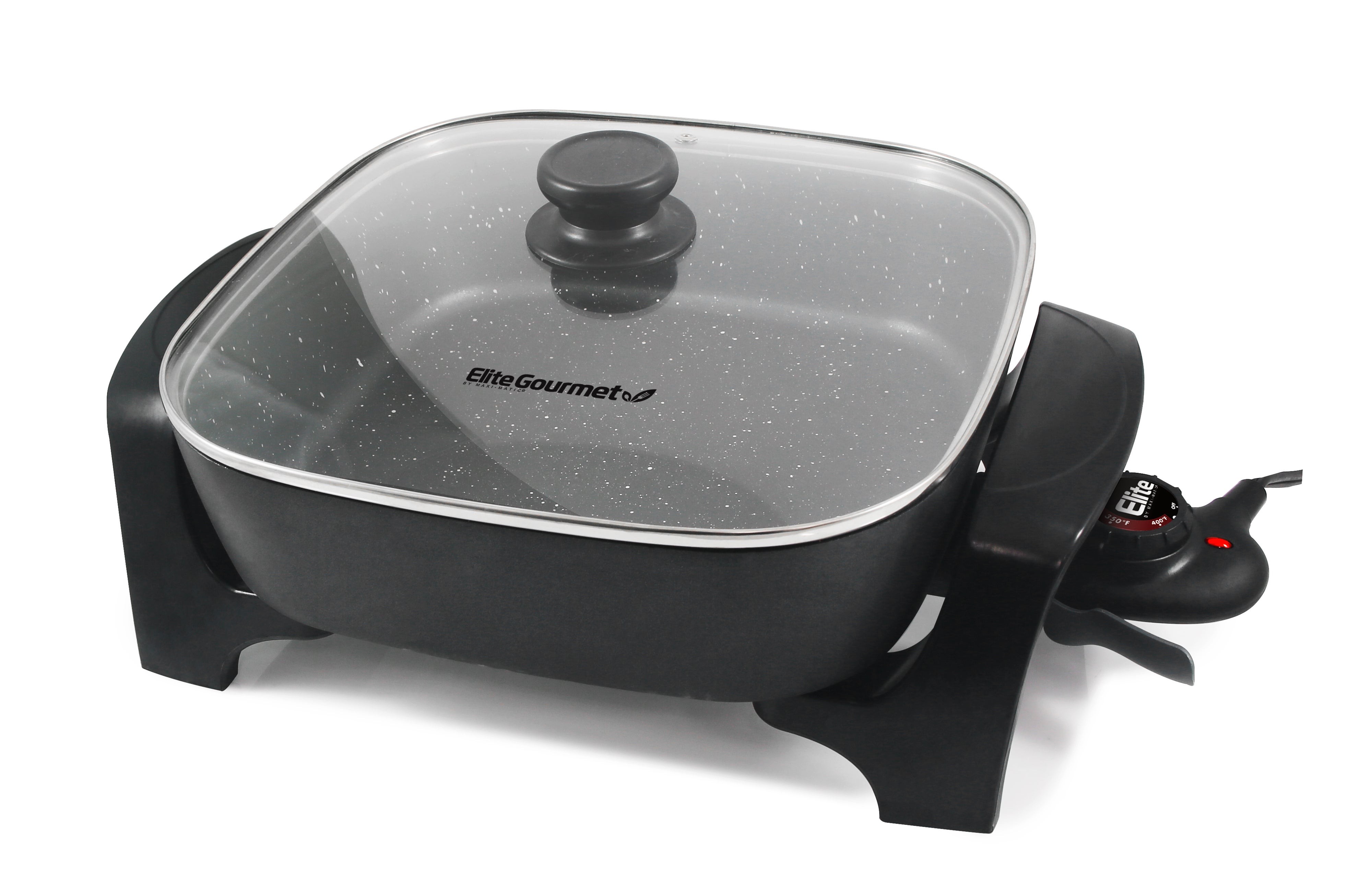 Gourmet 12" Deep Electric Skillet w/ Glass Lid