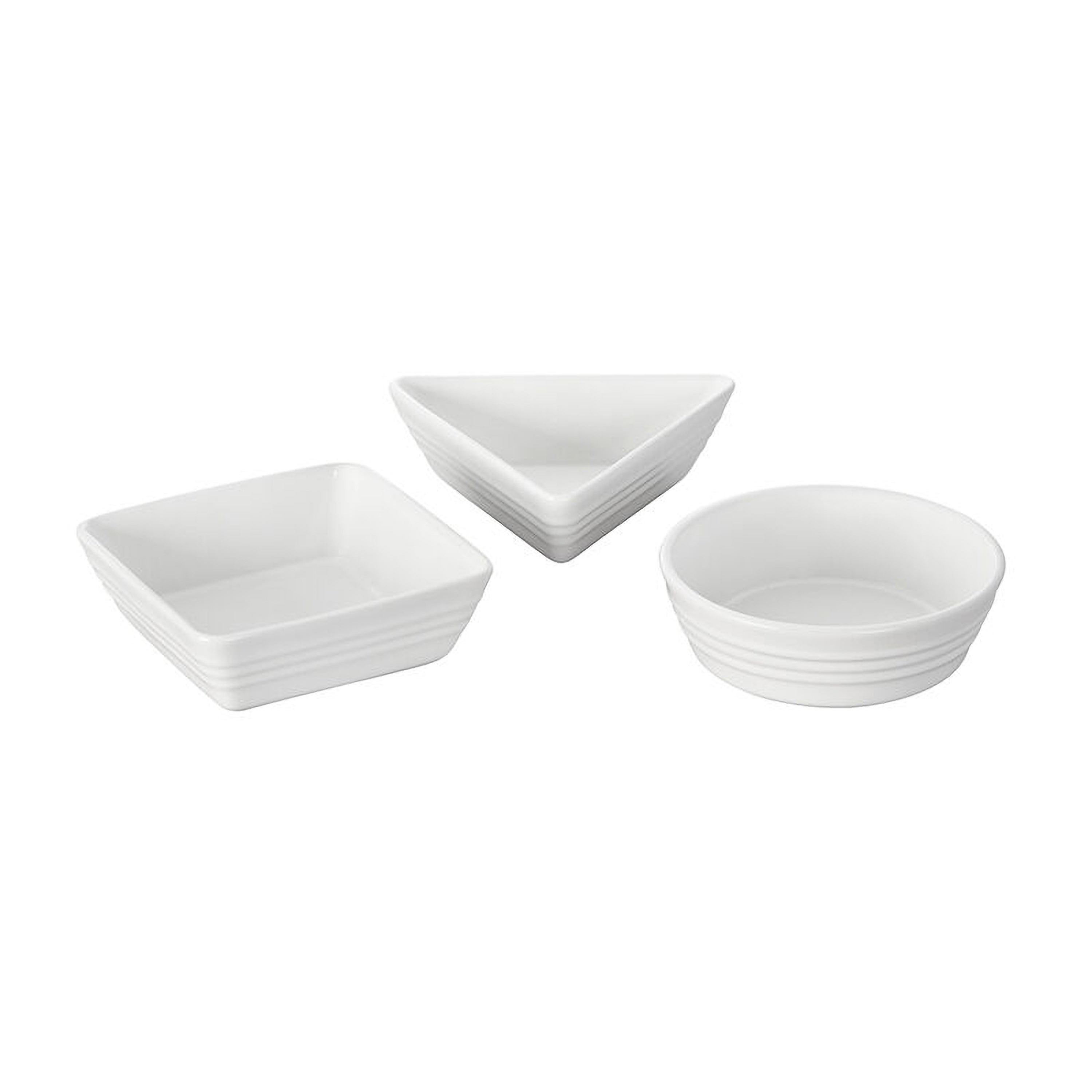 3pc Stoneware Serving/Tapas Dish Set White