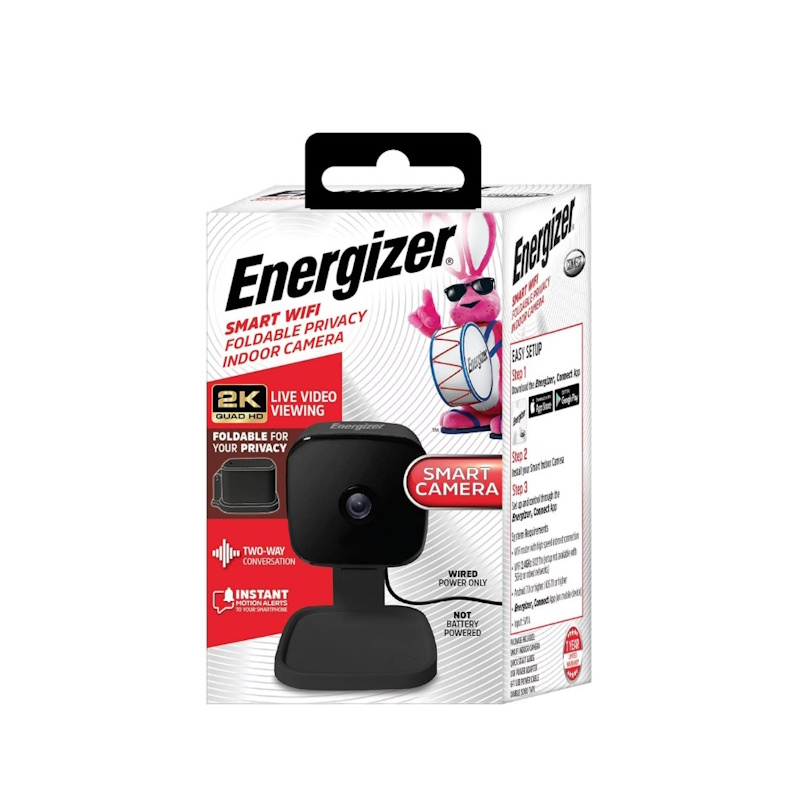 Smart 2K QHD Wired Security Indoor Black Camera