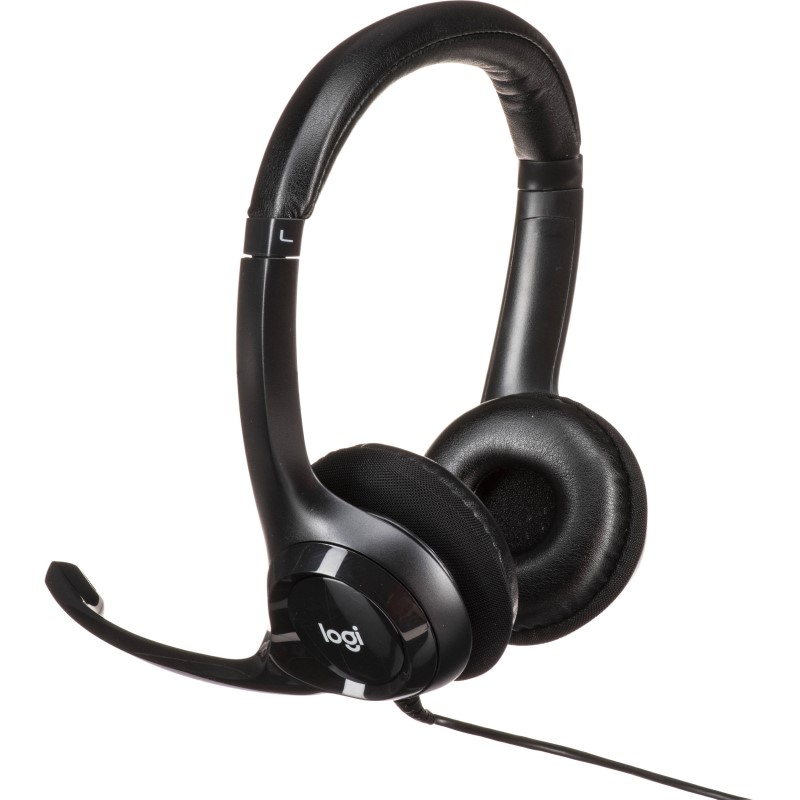 USB Headset with Noise Canceling Microphone - (Black)