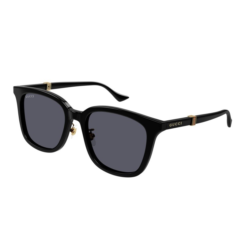 Men's Shiny Solid Black Rectangular Sunglasses