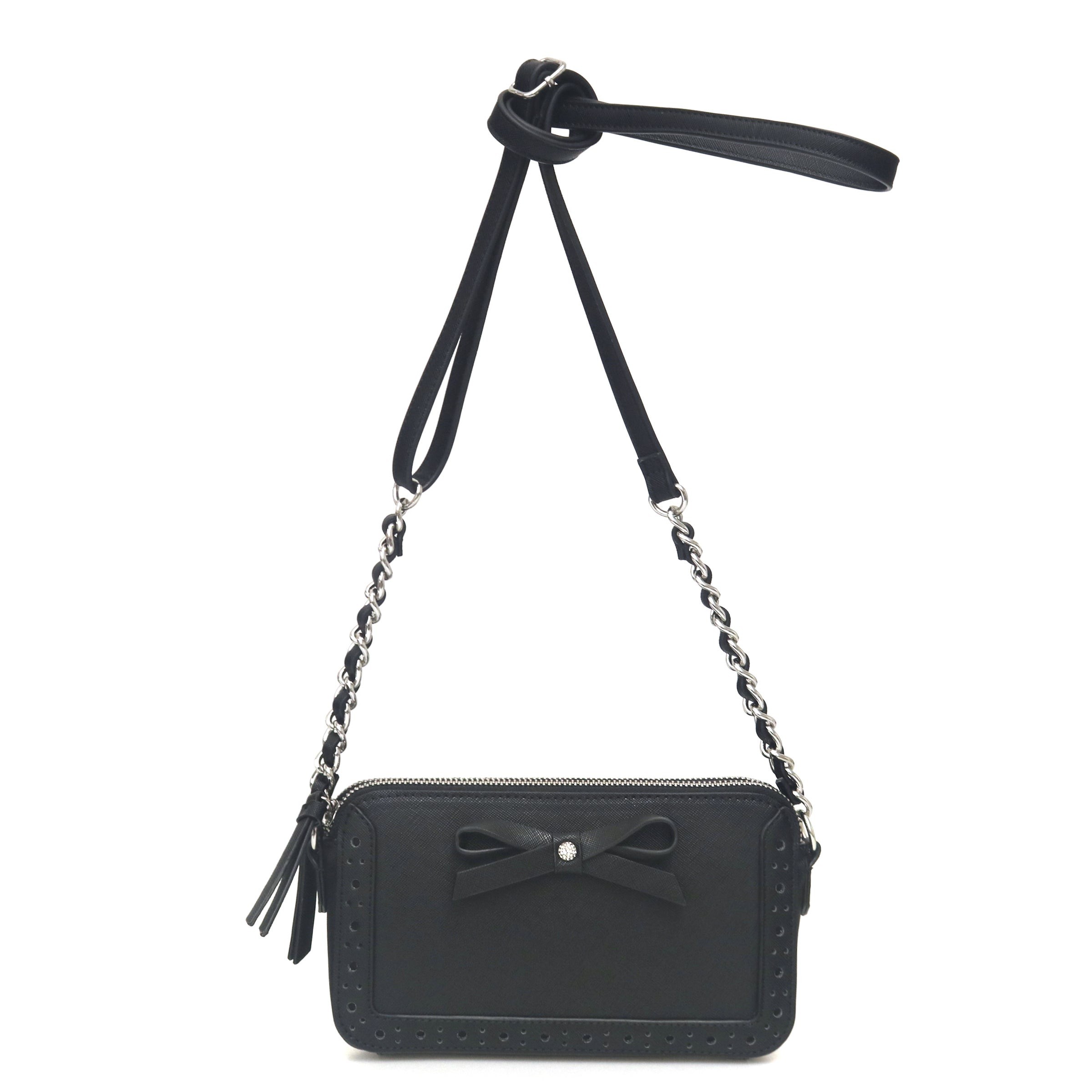 Reese Front Bow Crossbody Black
