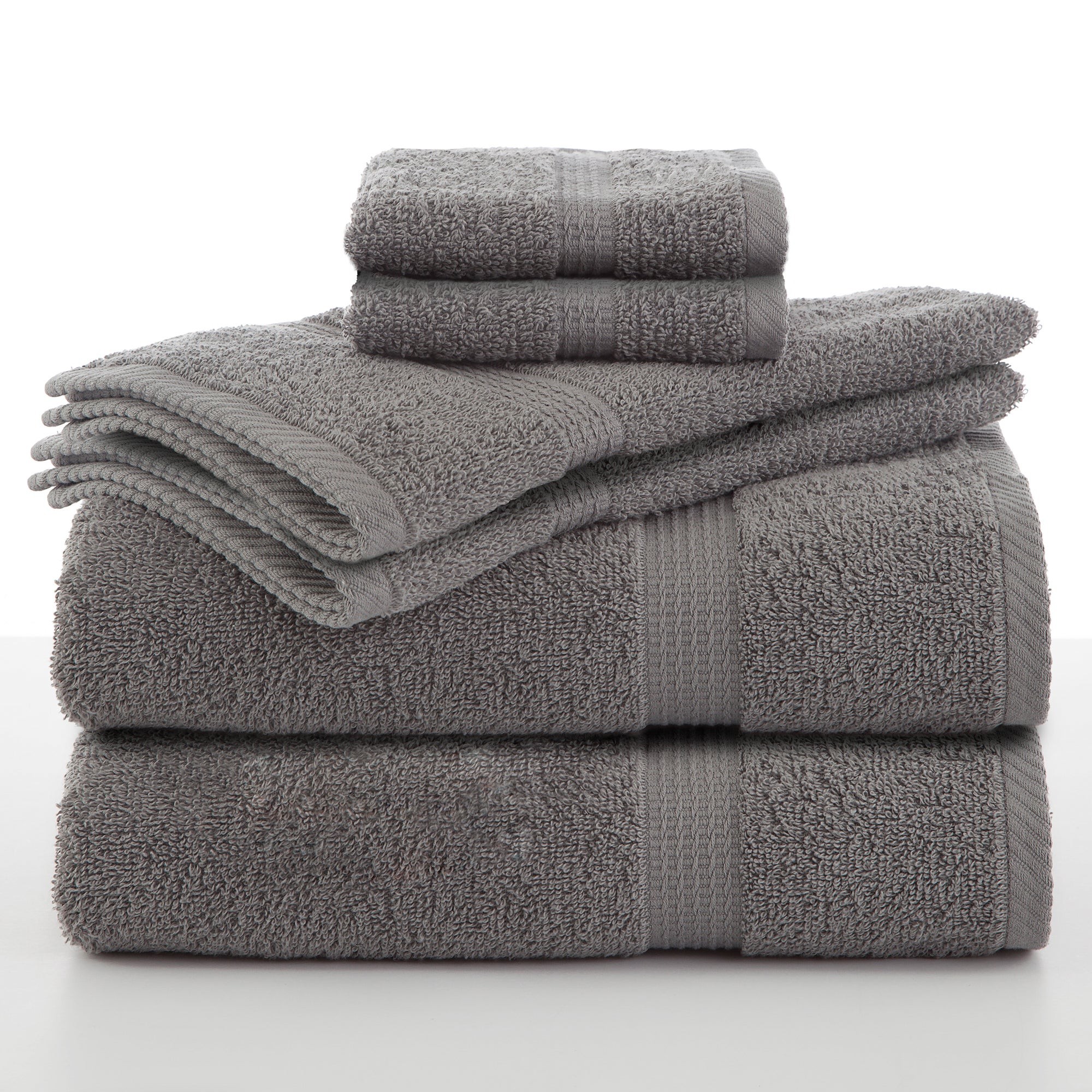 Essentials 6pc Cotton Towel Set Momument Gray