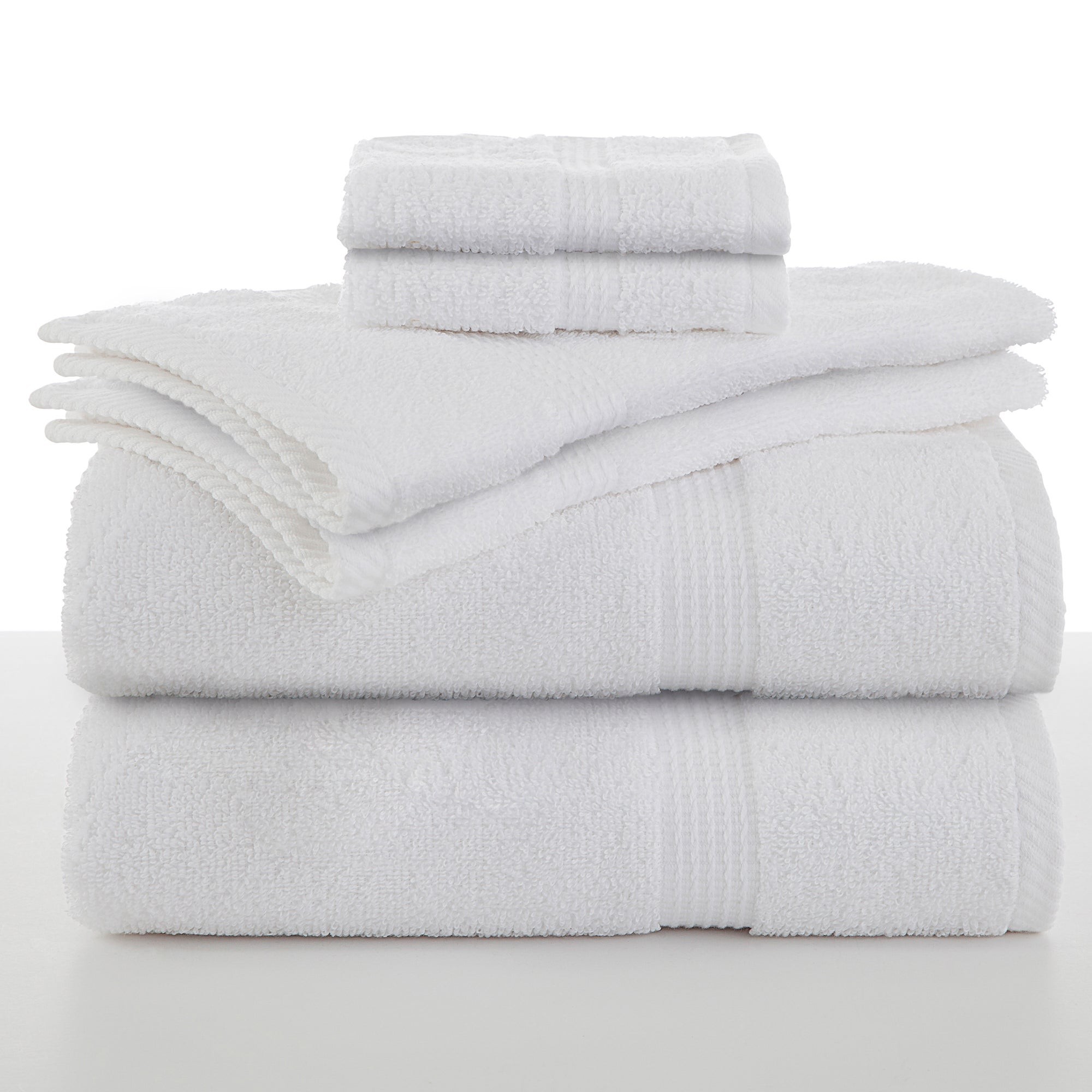 Essentials 6pc Cotton Towel Set Optical White