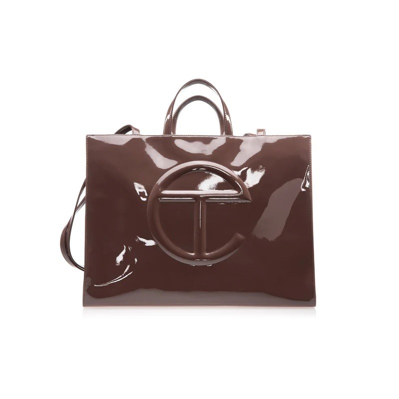 Medium Shopping Bag - Chocolate Patent