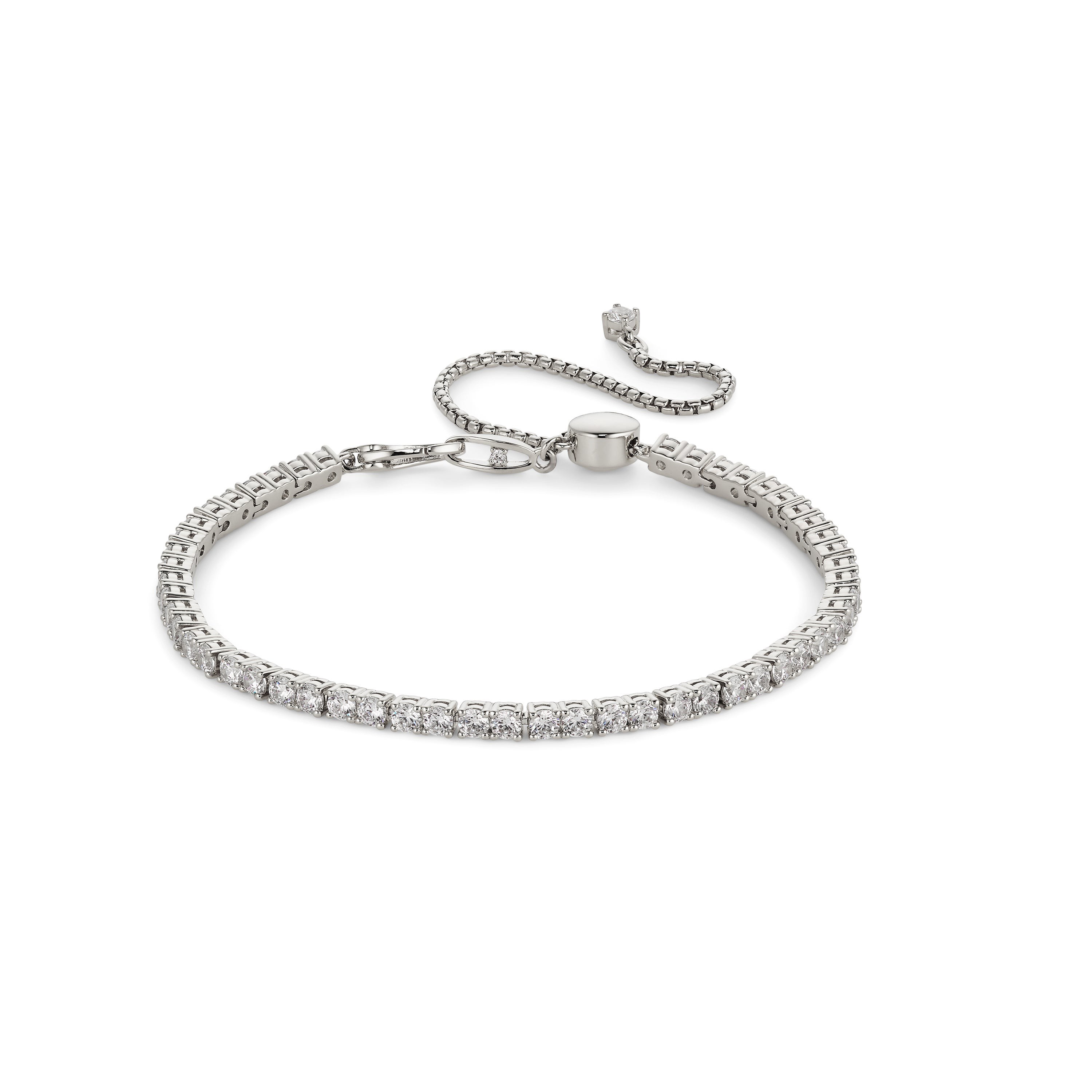 Love All Tennis Slider Bracelet Silver