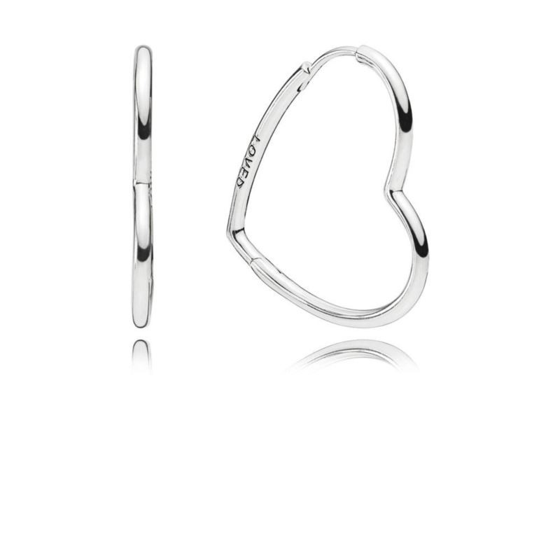 Asymmetric Hearts of Love Hoop Silver