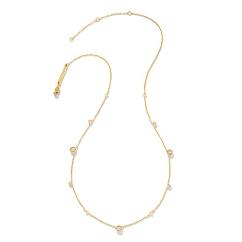 Kendra Scott Davie 18K Gold Vermeil Trio Strand Necklace, White Sapphire