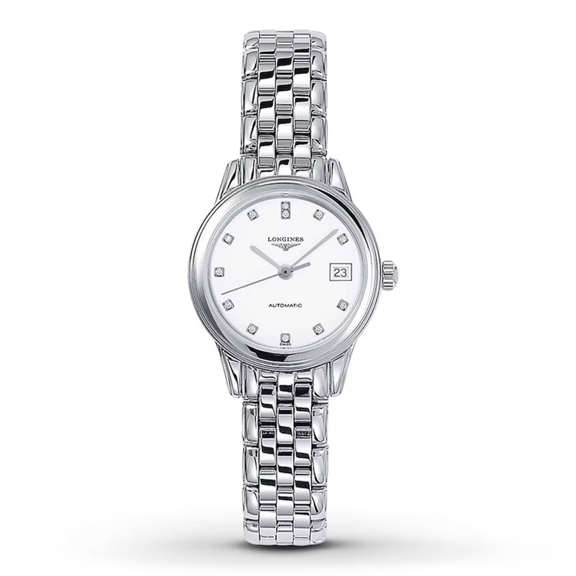 Ladies' Flagship Automatic Stainless Steel Watch, White Dial