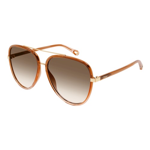 Chloe Womens CH0129S Sunglasses Brown/Brown Gradient, Size 58 frame Brown/Brown Gradient