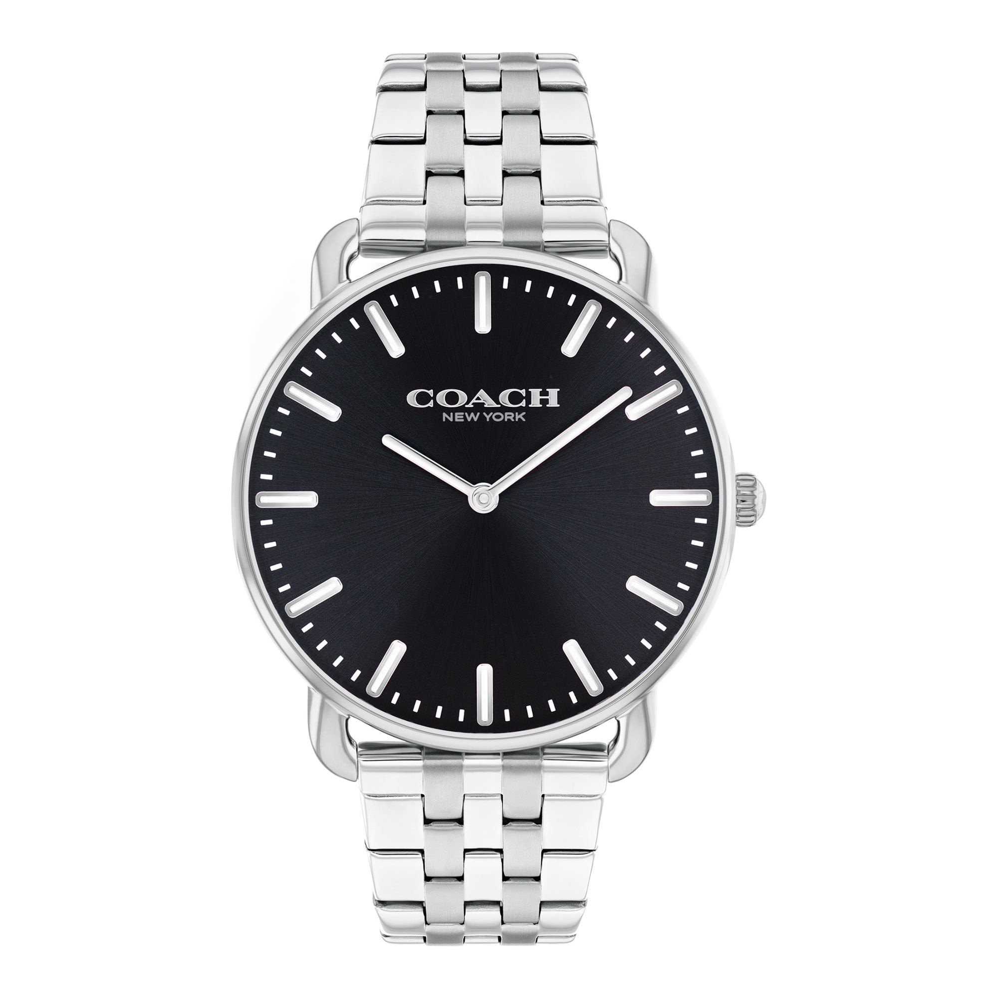 Elliot Silver-Tone Stainless Steel Watch Set Black Dial