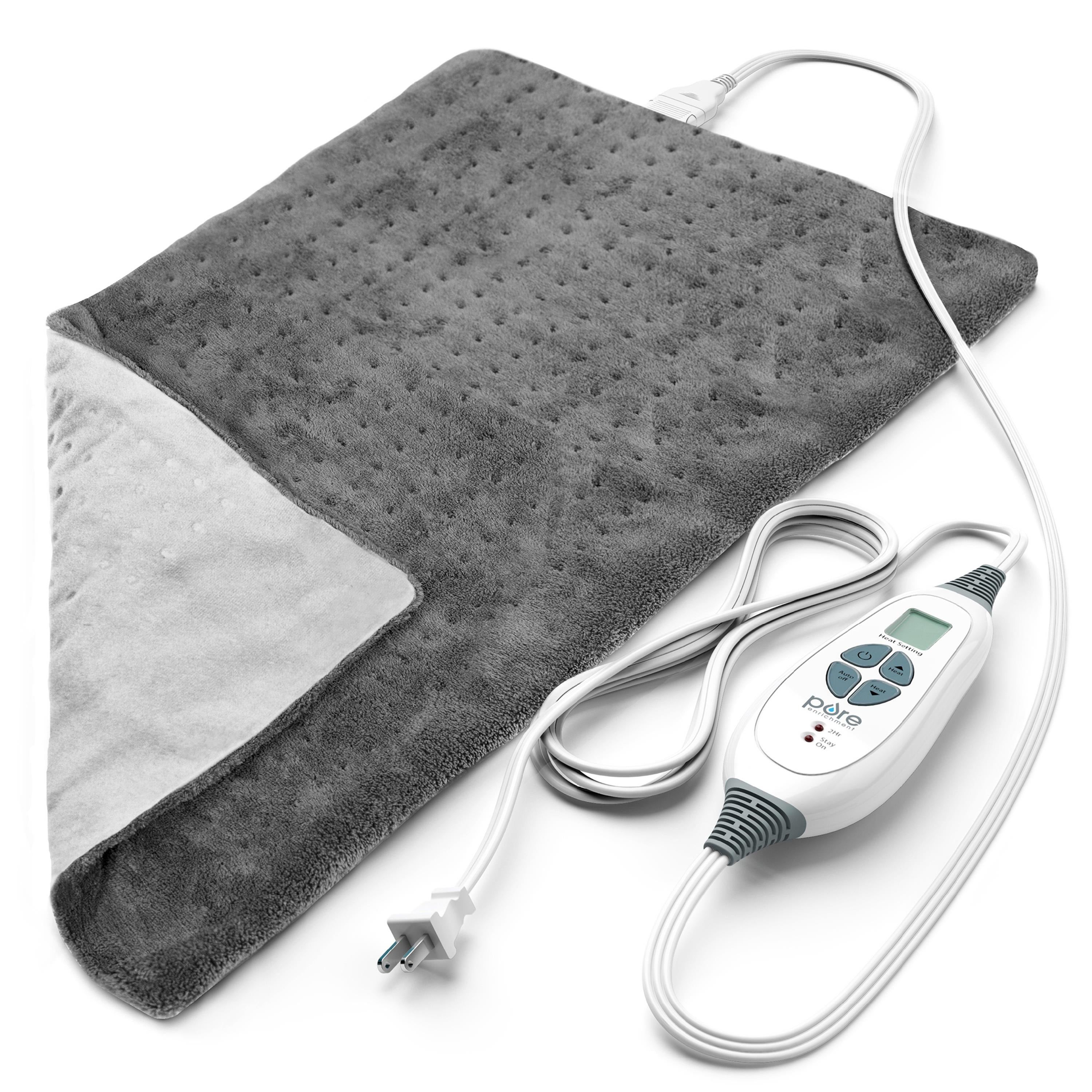 PureRelief XL King Size Heating Pad Gray