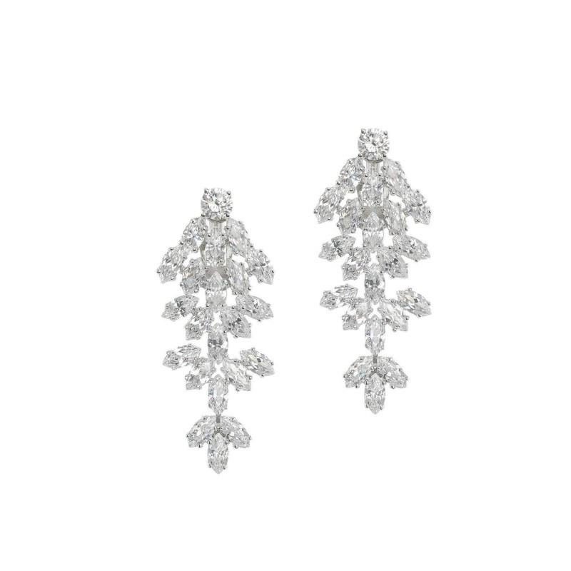 CZ by Kenneth Jay Lane Marquis Waterfall Clip Earrings