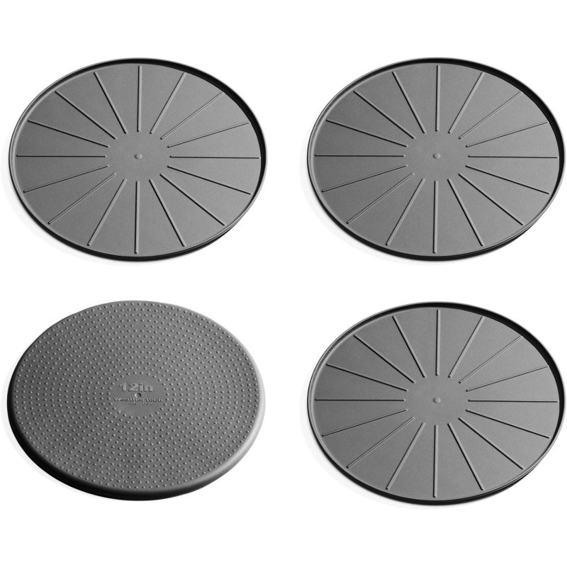 12 Inch Round Coasters Set - (Black)