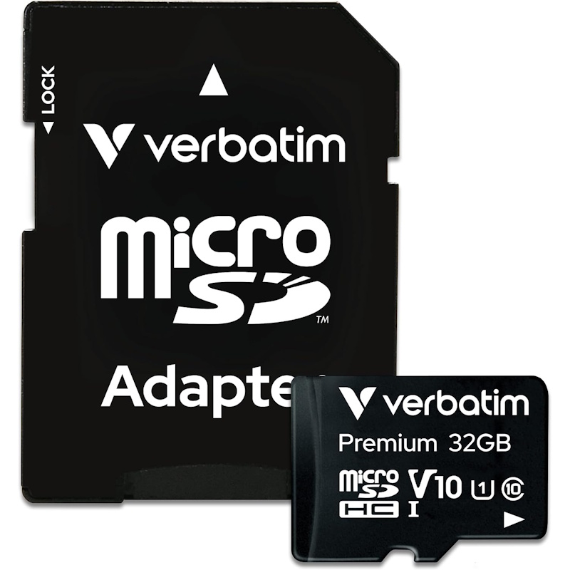 32GB Premium microSDHC Memory Card with Adapter UHS-I V10 U1 Class 10