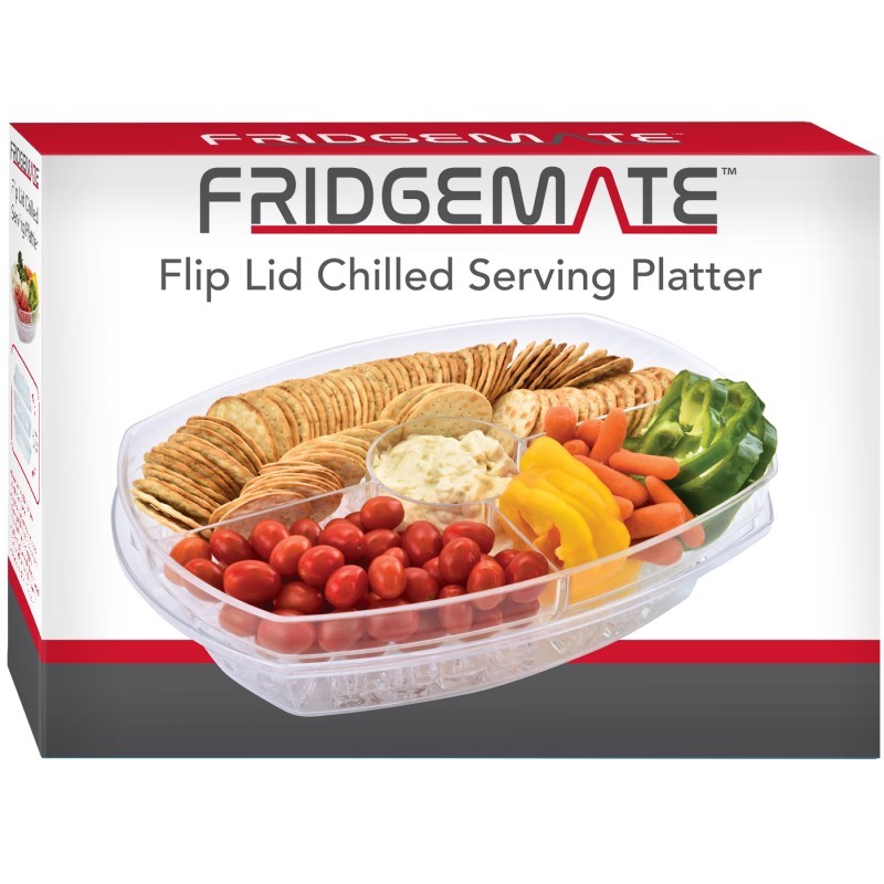 Flip Lid Serving Platter with Ice Chamber