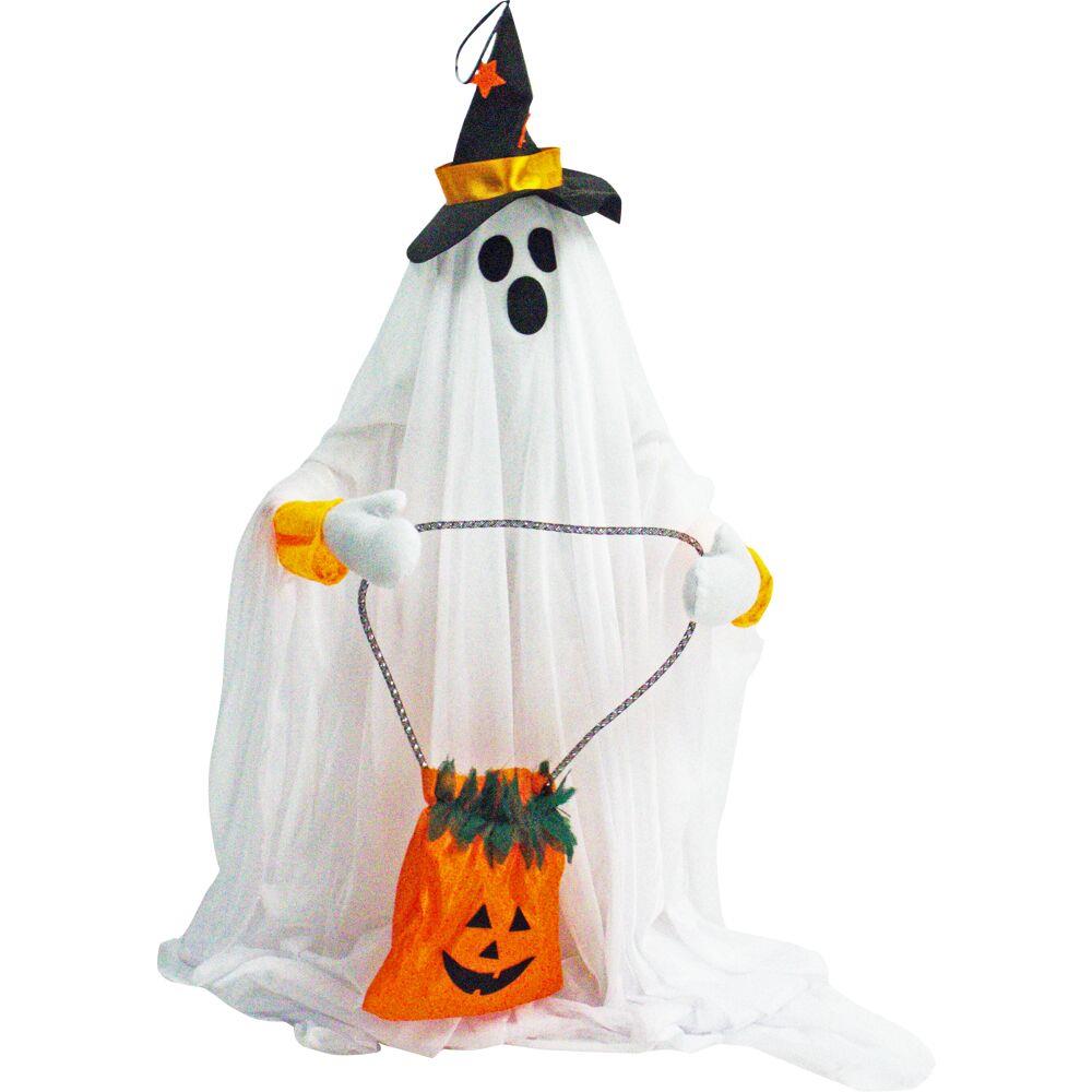 2.3Ft Animatronic Ghost with Lights and Music Indoor or Covered Outdoor Halloween Decoration