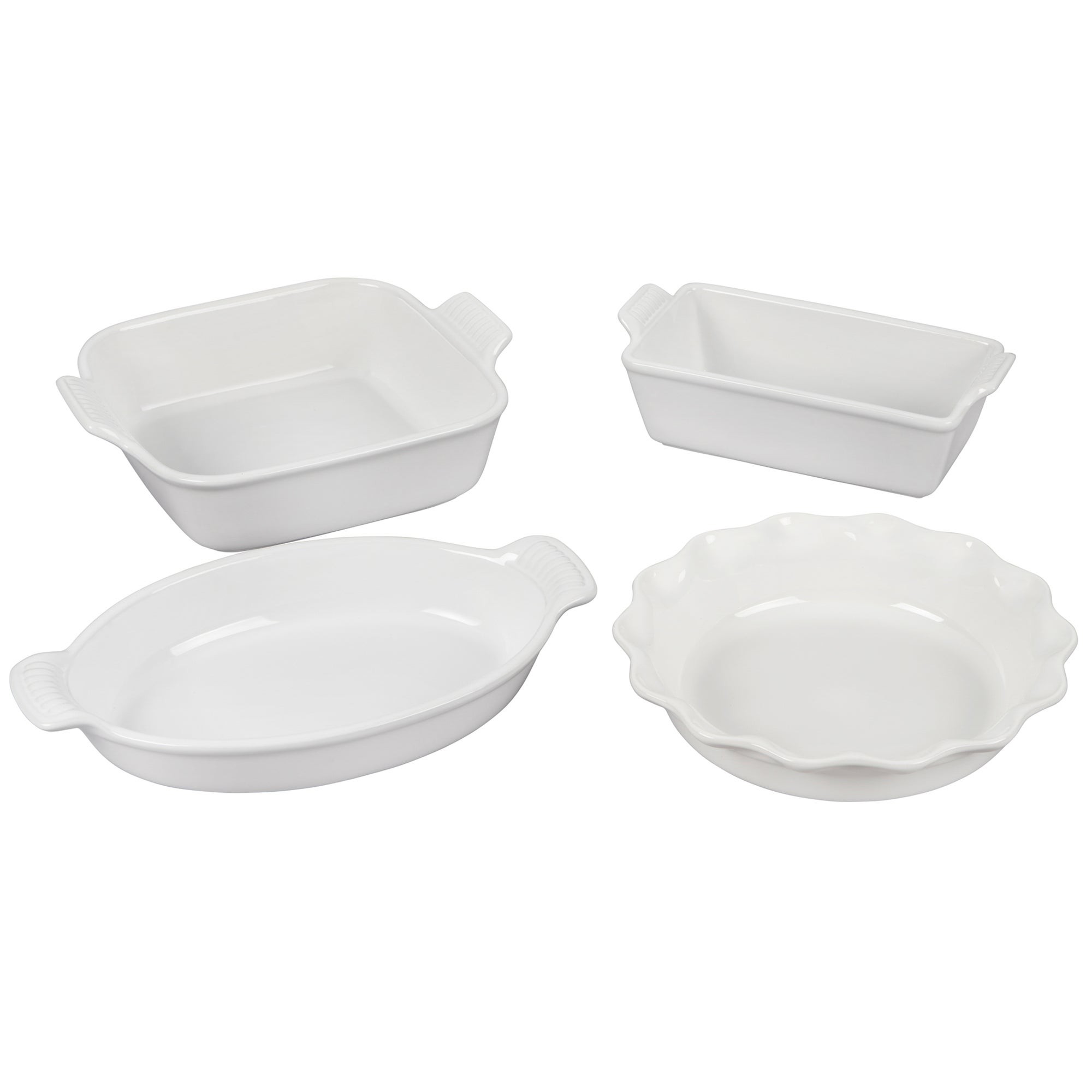 4pc Heritage Stoneware Bakeware Set White