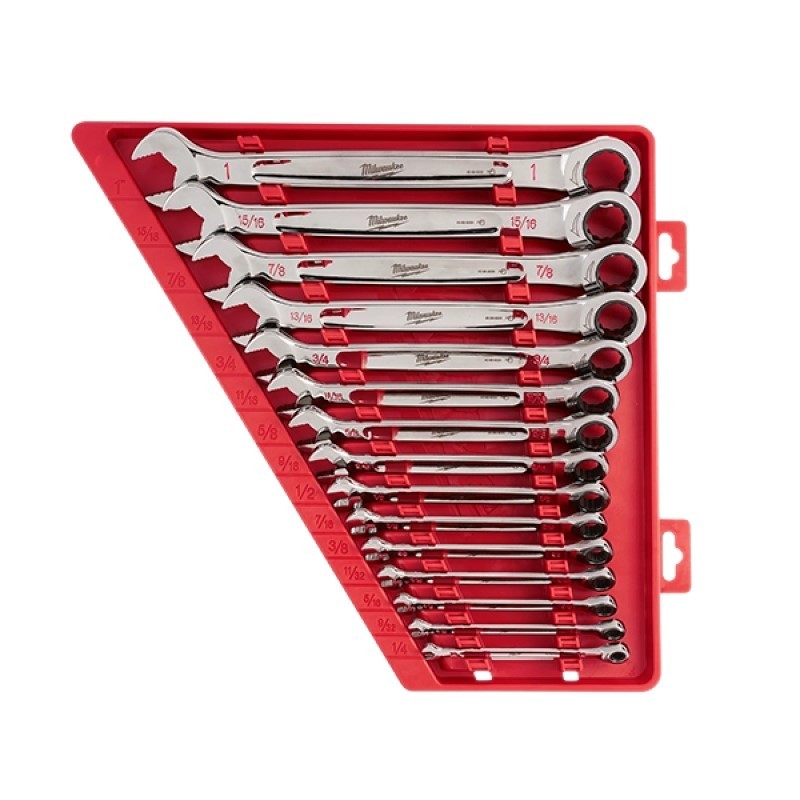 15 Piece Ratcheting Combination Wrench Set - SAE