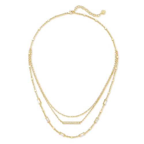 Kendra Scott Addison Triple Strand Necklace in Gold