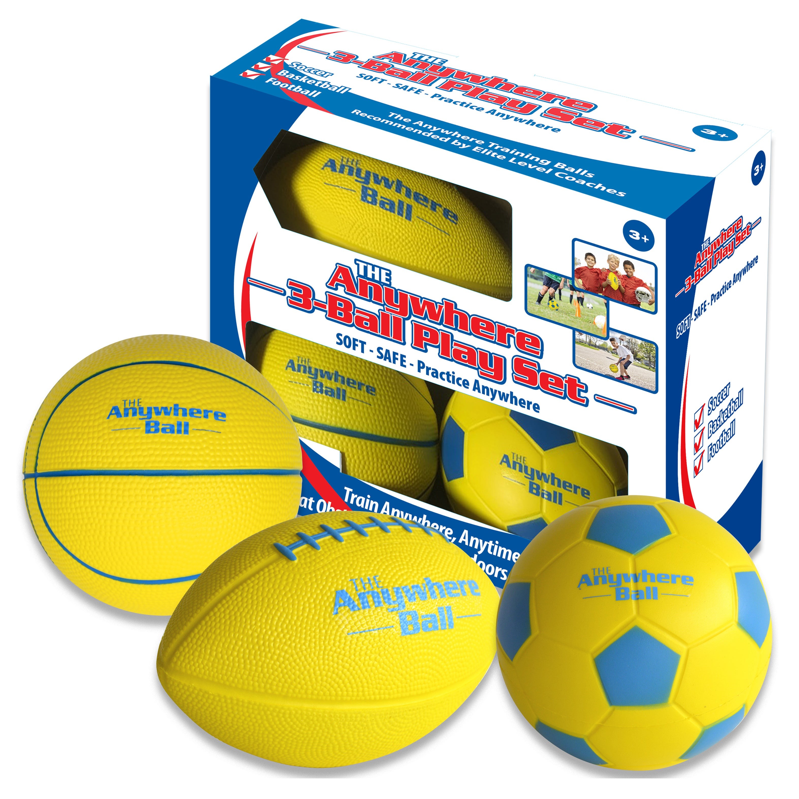 Anywhere 3-Ball Sport Set - Football Soccer Basketball