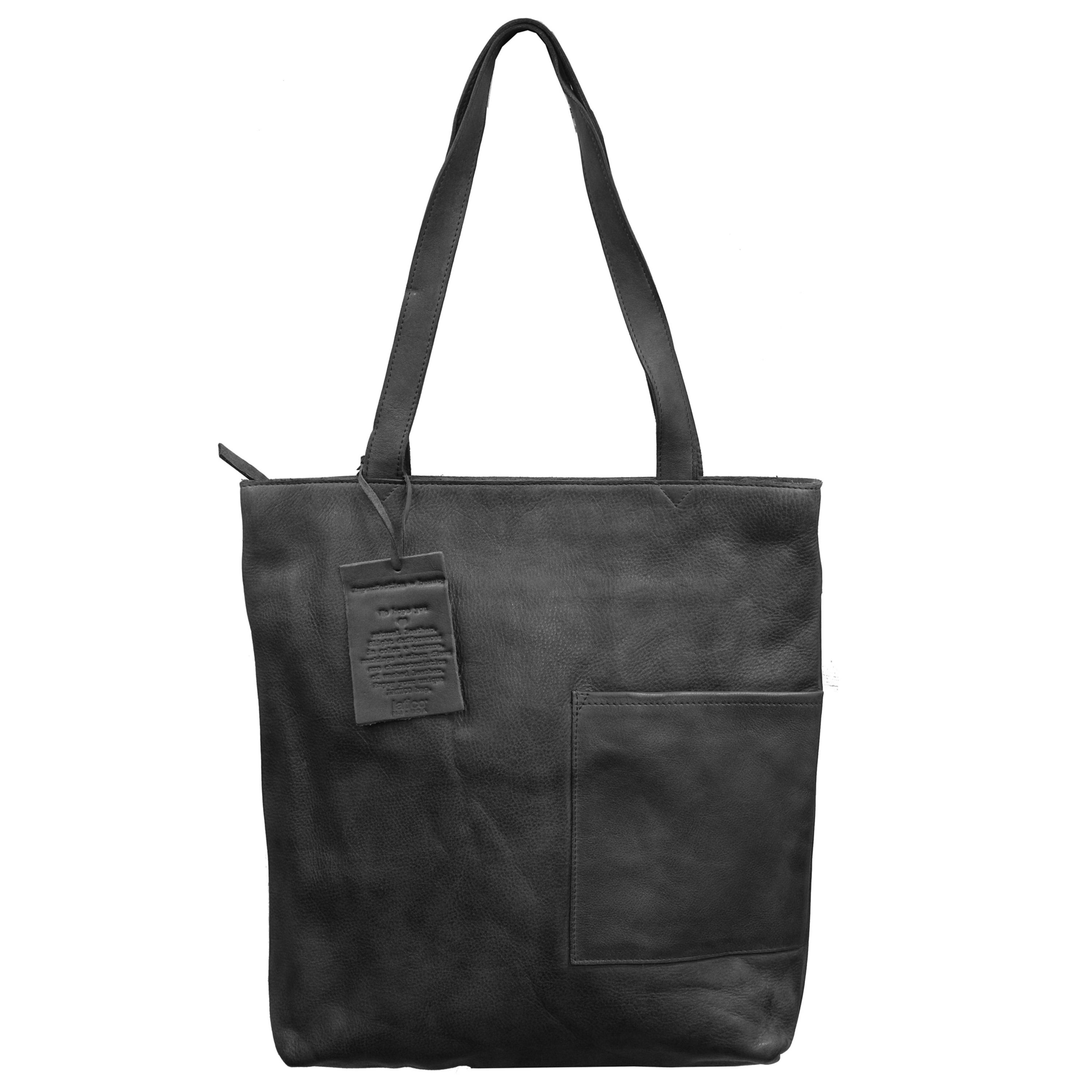 Leon Leather Tote/Shoulder Bag Black